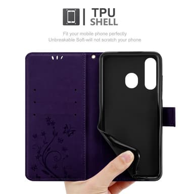 Samsung Galaxy A8s Suojakuori Lompakkokotelo (Violetti)