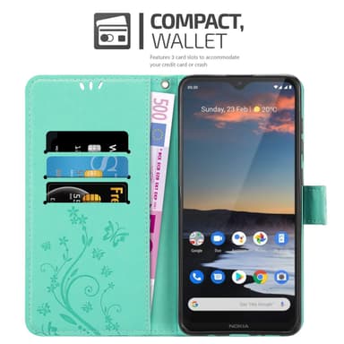 Nokia 5,3 Suojakuori Lompakkokotelo (Turkoosi)
