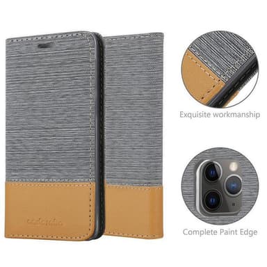 iPhone 11 PRO MAX Suojakuori Lompakkokotelo (harmaa)