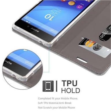 Sony Xperia M4 AQUA Suojakuori Lompakkokotelo (harmaa)