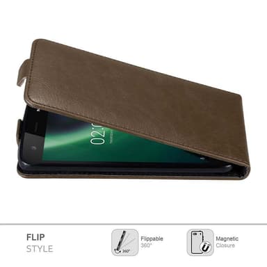 Nokia 2 2017 Suojakuori Lompakkokotelo (Ruskea)