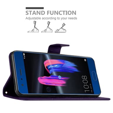 Honor 9 Suojakuori Lompakkokotelo (Violetti)
