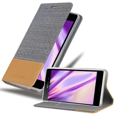 Sony Xperia M4 AQUA Suojakuori Lompakkokotelo (harmaa)