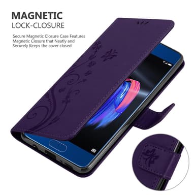 Honor 9 Suojakuori Lompakkokotelo (Violetti)