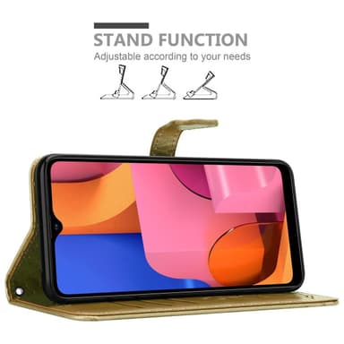 Samsung Galaxy A20s Suojakuori Lompakkokotelo (kulta)