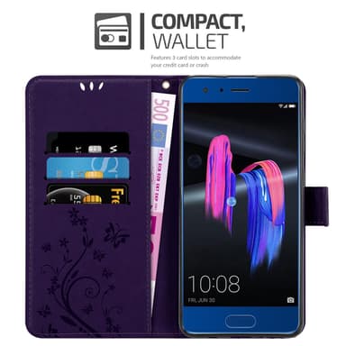 Honor 9 Suojakuori Lompakkokotelo (Violetti)