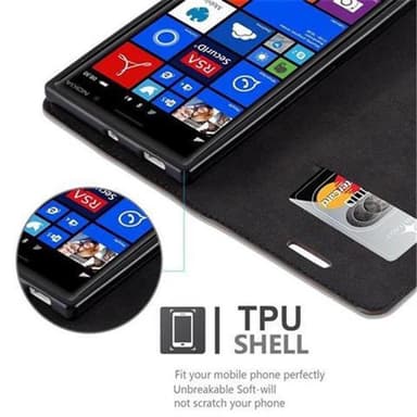Nokia Lumia 830 Suojakuori Lompakkokotelo (Ruskea)
