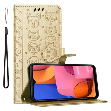 Samsung Galaxy A20s Suojakuori Lompakkokotelo (kulta)