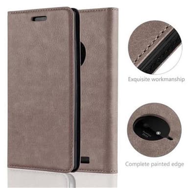 Nokia Lumia 830 Suojakuori Lompakkokotelo (Ruskea)
