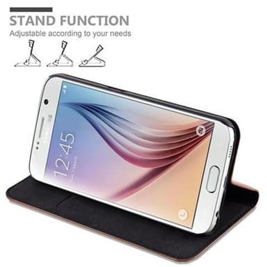 Samsung Galaxy S6 Suojakuori Lompakkokotelo (Ruskea)