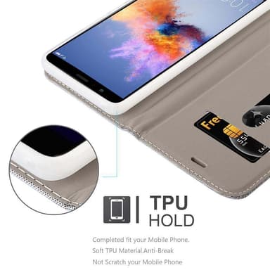Honor 7X Suojakuori Lompakkokotelo (harmaa)