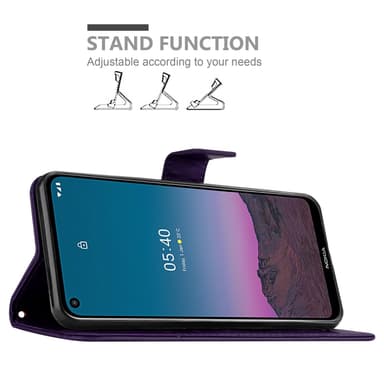 Nokia 5.4 Suojakuori Lompakkokotelo (Violetti)