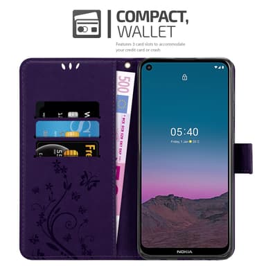 Nokia 5.4 Suojakuori Lompakkokotelo (Violetti)
