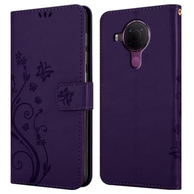 Nokia 5.4 Suojakuori Lompakkokotelo (Violetti)