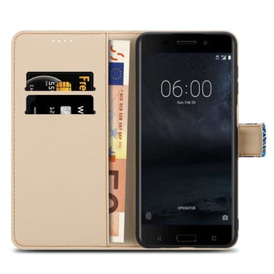 Nokia 6.1 Suojakuori Lompakkokotelo (Sininen)