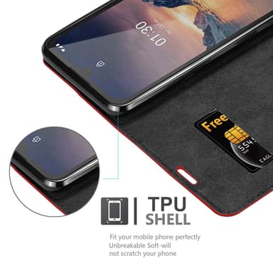 Nokia 1.3 Suojakuori Lompakkokotelo (Punainen)