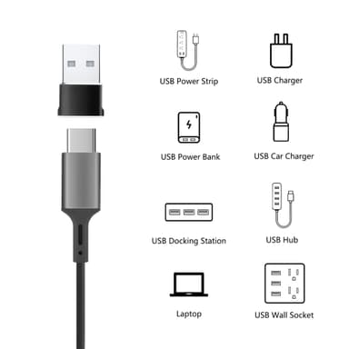 3x USB-sovittimen muunnin USB C:stä USB-sovittimeen