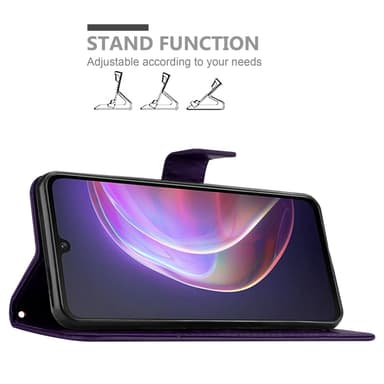 Vivo V21 4G / 5G Suojakuori Lompakkokotelo (Violetti)
