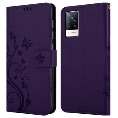 Vivo V21 4G / 5G Suojakuori Lompakkokotelo (Violetti)