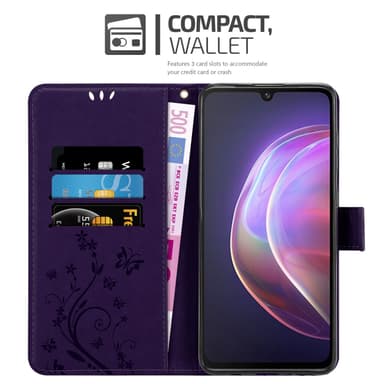 Vivo V21 4G / 5G Suojakuori Lompakkokotelo (Violetti)