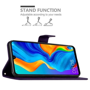 Huawei P30 LITE Suojakuori Lompakkokotelo (Violetti)