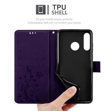 Huawei P30 LITE Suojakuori Lompakkokotelo (Violetti)