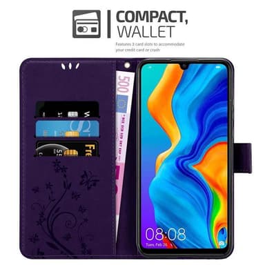 Huawei P30 LITE Suojakuori Lompakkokotelo (Violetti)