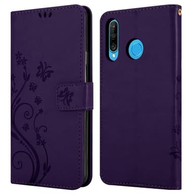 Huawei P30 LITE Suojakuori Lompakkokotelo (Violetti)