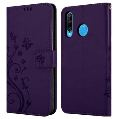Huawei P30 LITE Suojakuori Lompakkokotelo (Violetti)