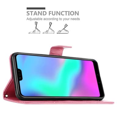 Honor 10 Suojakuori Lompakkokotelo (Vaaleanpunainen)