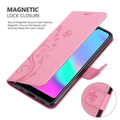 Honor 10 Suojakuori Lompakkokotelo (Vaaleanpunainen)