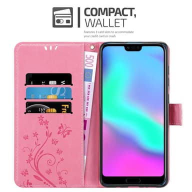 Honor 10 Suojakuori Lompakkokotelo (Vaaleanpunainen)