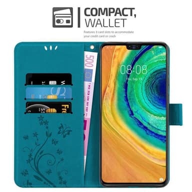 Huawei MATE 30 Suojakuori Lompakkokotelo (Sininen)