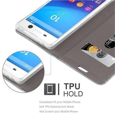 Sony Xperia M5 Suojakuori Lompakkokotelo (harmaa)