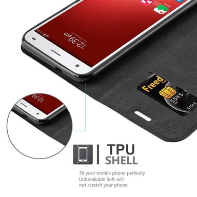ZTE Blade S6 Suojakuori Lompakkokotelo (Musta)