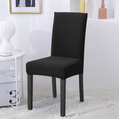 4x Tuolinpäälliset Tuolien suojus (kuvioitu musta)