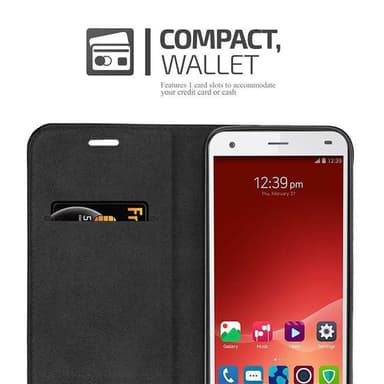 ZTE Blade S6 Suojakuori Lompakkokotelo (Musta)