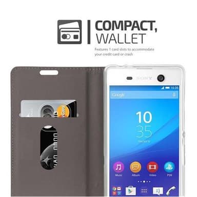 Sony Xperia M5 Suojakuori Lompakkokotelo (harmaa)