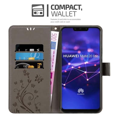 Huawei MATE 20 LITE Suojakuori Lompakkokotelo (harmaa)