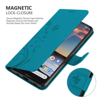 Nokia 5,3 Suojakuori Lompakkokotelo (Sininen)