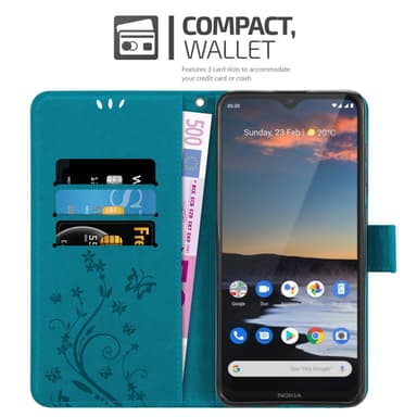 Nokia 5,3 Suojakuori Lompakkokotelo (Sininen)
