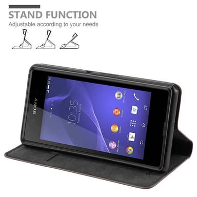 Sony Xperia E3 Suojakuori Lompakkokotelo (Ruskea)