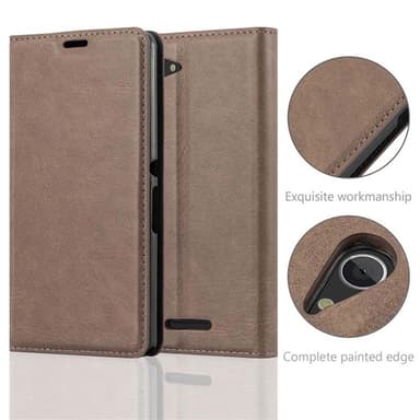 Sony Xperia E3 Suojakuori Lompakkokotelo (Ruskea)