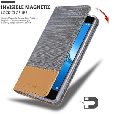 Huawei Enjoy 7 PLUS Suojakuori Lompakkokotelo (harmaa)