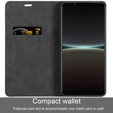 Sony Xperia 5 IV Suojakuori Lompakkokotelo (Musta)