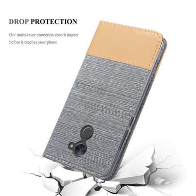 Huawei Enjoy 7 PLUS Suojakuori Lompakkokotelo (harmaa)