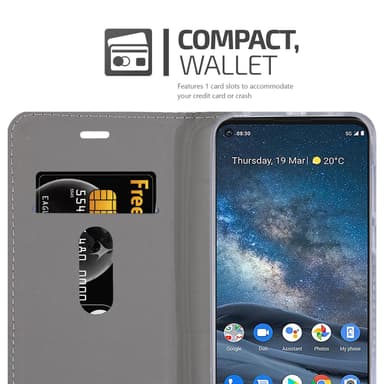 Nokia 8.3 Suojakuori Lompakkokotelo (harmaa)