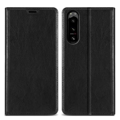 Sony Xperia 5 IV Suojakuori Lompakkokotelo (Musta)