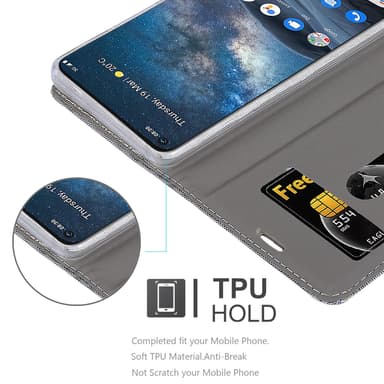 Nokia 8.3 Suojakuori Lompakkokotelo (harmaa)