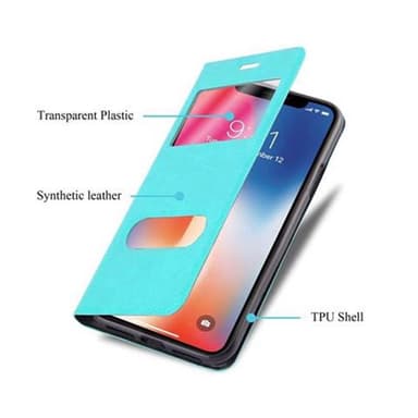Lompakkokotelo iPhone X / XS Case (Turkoosi)